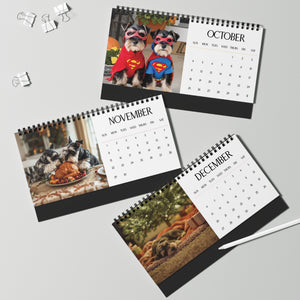 2026 Mini Schnauzer Desk Calendar Cute Puppy Desktop Calendar Dog Lover Gift Pet Desk Decor Cute Animal Desk Accessory Birthday Gift for Dog Mom