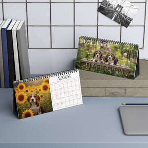 Beagle Desk Calendar Office Decor Dog Lover Gift Idea Secret Santa Present 2027 Monthly Planner Puppy Photography Cute Beagle Tent Calendar