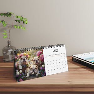Bulldog Puppy Desktop Calendar 2026 Ugly Cute Bulldog Puppies, Monthly Wall Calendar, Printable & Digital Download, Dog Lover Gift