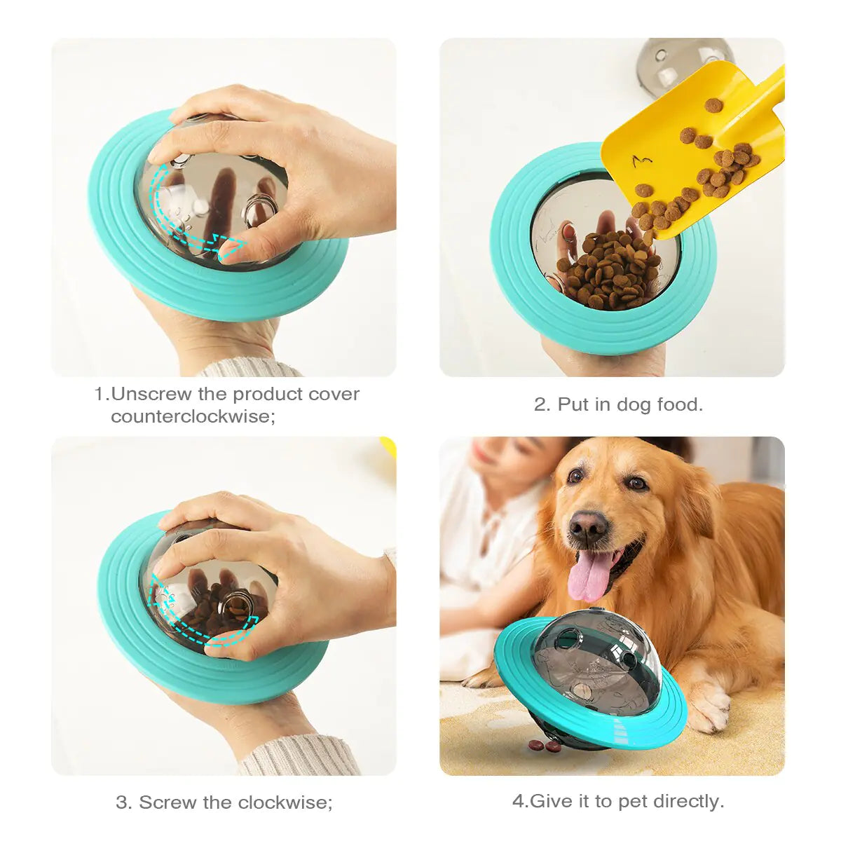 Rotating Disc Dog Toy - Bite Resistant Interactive Frisbee