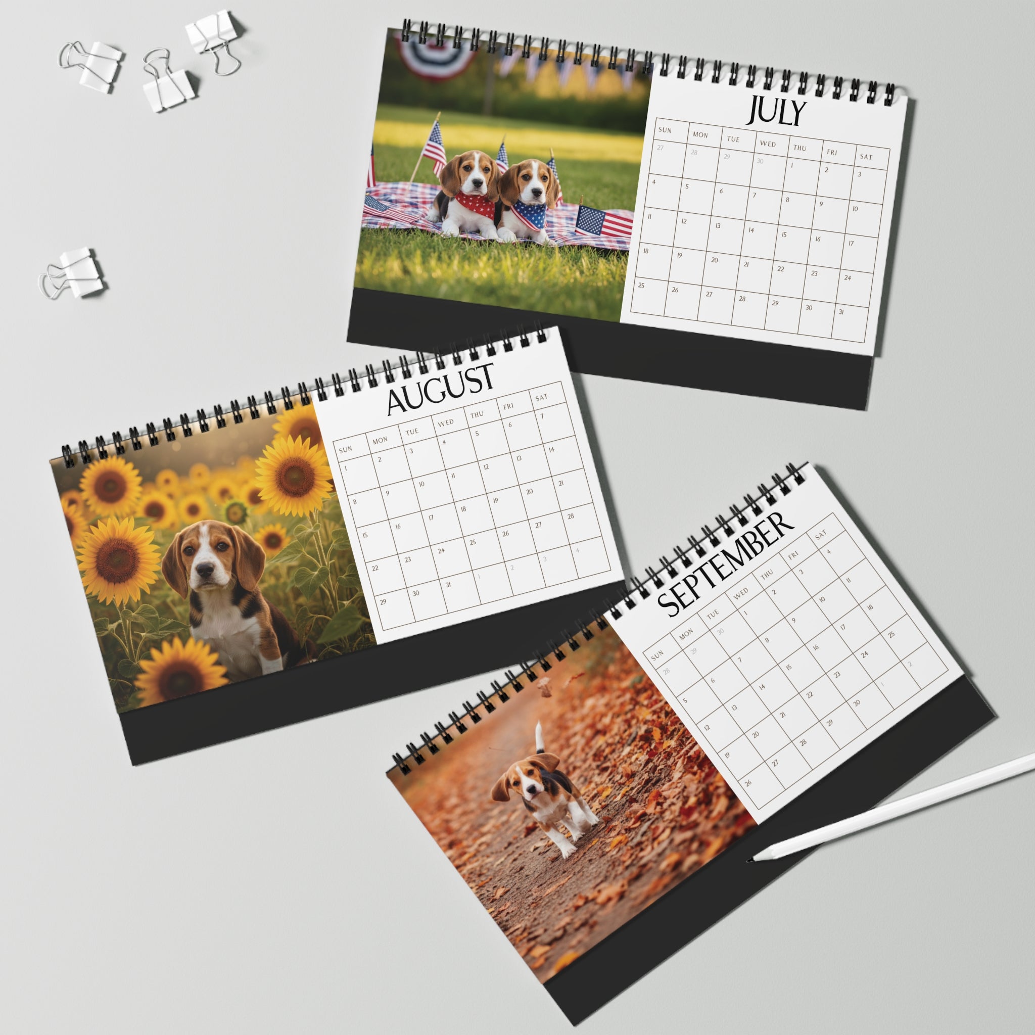 Beagle Desk Calendar Office Decor Dog Lover Gift Idea Secret Santa Present 2027 Monthly Planner Puppy Photography Cute Beagle Tent Calendar