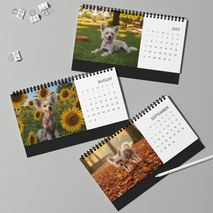 Bare Beauty Chinese Crested Calendar 2026 Hairless Dog Desk Calendar Dog Lover Gift Desktop Calendar Dog Mom Gift Stocking Stuffer