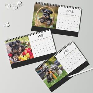 Mini Schnauzer 2026 Desk Calendar Cute Puppy Desktop Calendar Dog Lover Gift Pet Desk Decor Cute Animal Desk Accessory Birthday Gift for Dog Mom