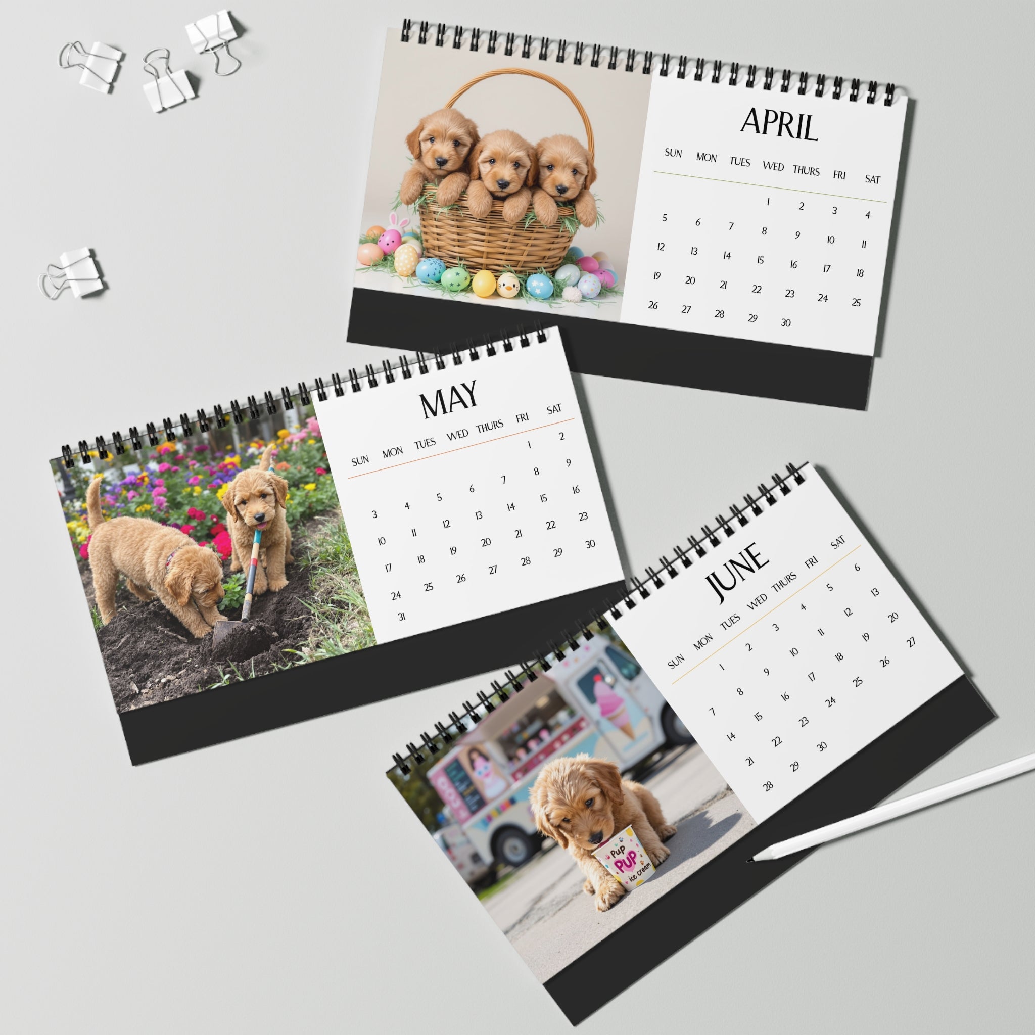 Goldendoodle Puppy Calendar 2026 Desk Calendar Cute Dog Gift Goldendoodle Lover Doodle Dog Calendar Puppy Desk Decor