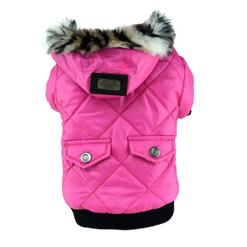 Winter Dog Clothes Warm Thicken Coat Jacket for Puppy Pet Fur Hoodie for Small Medium Dogs Chihuahua French Bulldog Clothing