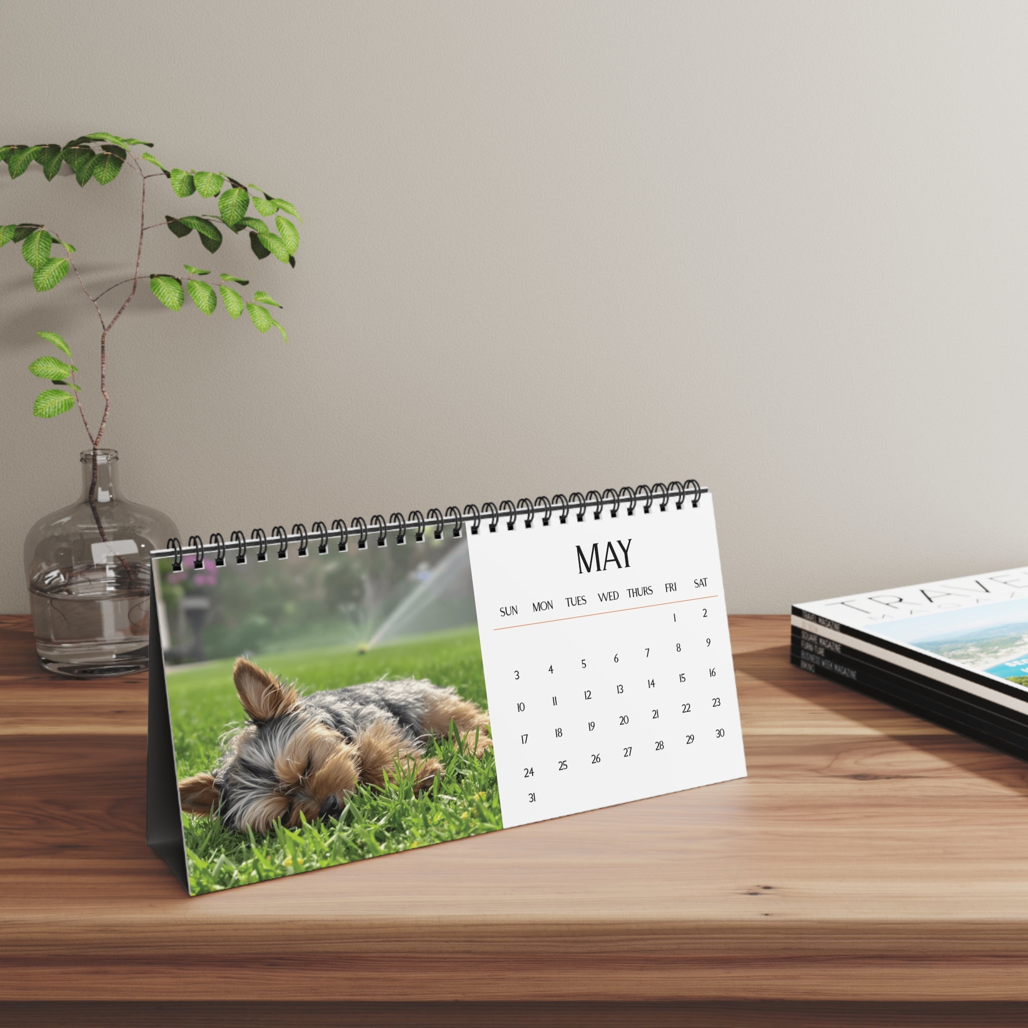 Cute Yorkie Puppy 2026 Desk Calendar Cute Puppy Desktop Calendar Dog Lover Gift Pet Desk Decor Cute Animal Desk Accessory Birthday Gift for Dog Mom