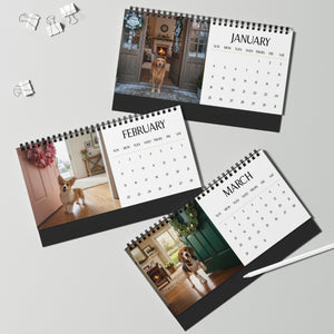 2026 Dog Lover Desktop Calendar - 12 Breeds Greeting You Monthly - 10x5" Tent Easel Spiral Calendar Gift for Dog Moms