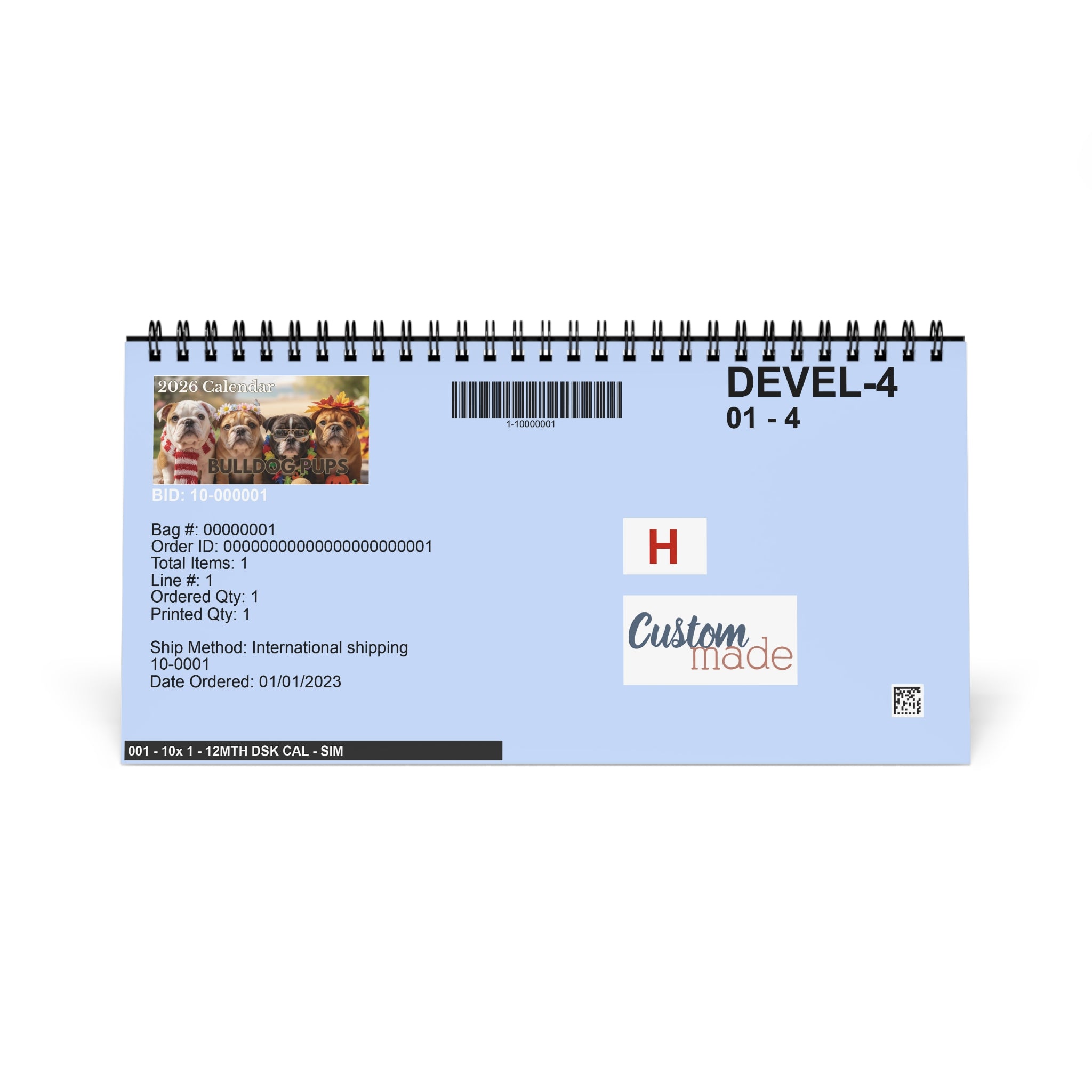 Bulldog Puppy Desktop Calendar 2026 Ugly Cute Bulldog Puppies, Monthly Wall Calendar, Printable & Digital Download, Dog Lover Gift