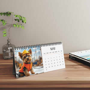 2026 Yorkie Boss Small But In Charge Desk Calendar Cute Puppy Desktop Calendar Dog Lover Gift Pet Desk Decor Cute Animal Desk Accessory Birthday Gift for Dog Mom