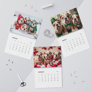 Bulldog Puppy Antics 2026 Wall Calendar – Full Size Seasonal Dog Photography Dog Mom Gift Office Party Gift Bulldog Lover Calendar Pet Calendar