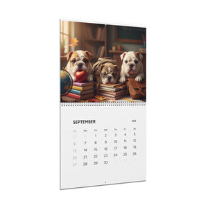 Bulldog Puppy Antics 2026 Wall Calendar – Full Size Seasonal Dog Photography Dog Mom Gift Office Party Gift Bulldog Lover Calendar Pet Calendar