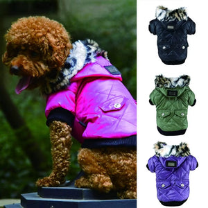 Winter Dog Clothes Warm Thicken Coat Jacket for Puppy Pet Fur Hoodie for Small Medium Dogs Chihuahua French Bulldog Clothing