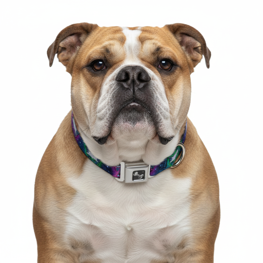 Dog Bone Seatbelt Buckle Collar - Laser Eye Cats in Space