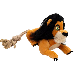 Lion King's Scar Squeaker Plush Dog Toy - Disney The Lion King Scar Full Body Pose with Rope Tail