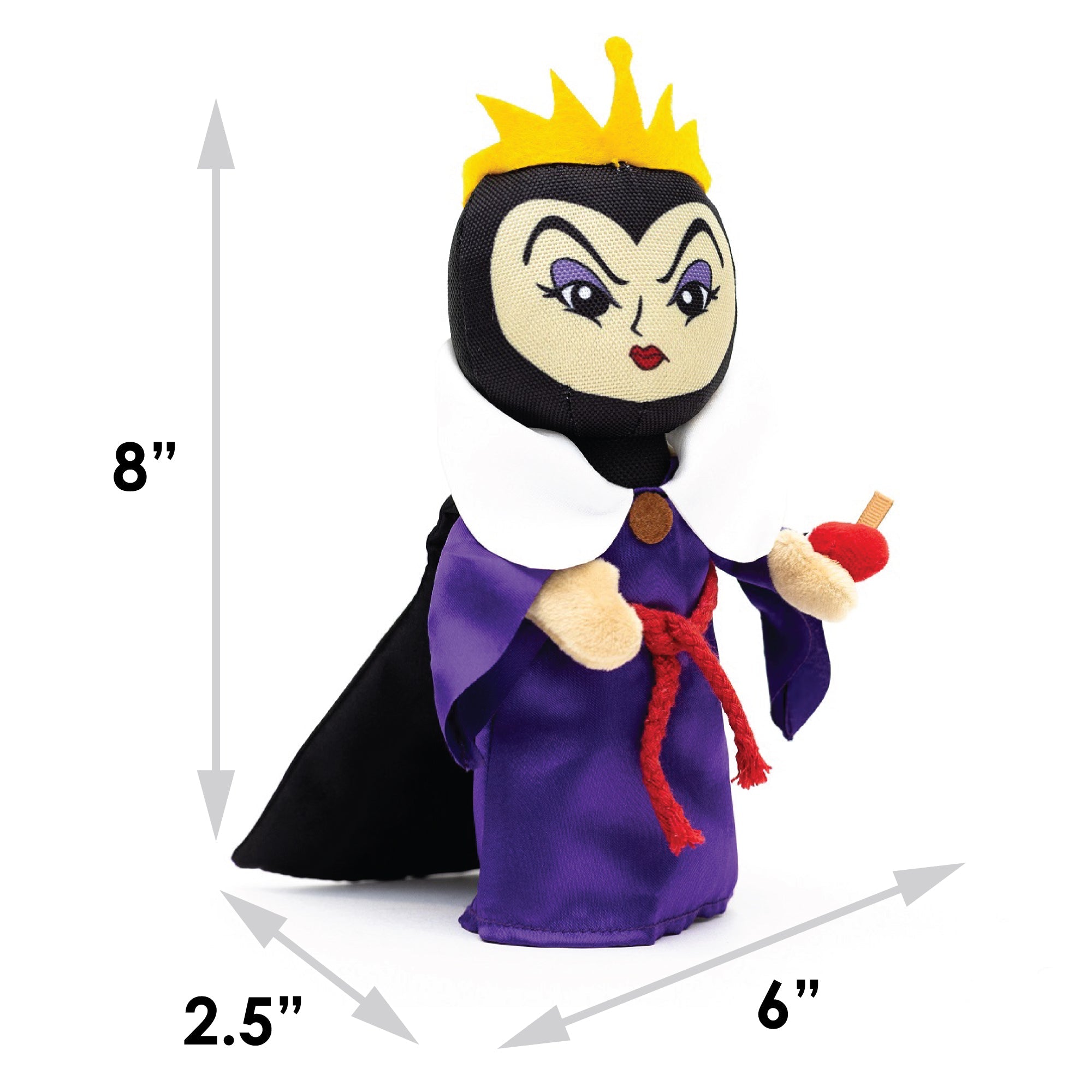 Disney Villain Snow White's Evil Queen Squeaker Plush Dog Toy- Snow White Villain the Evil Queen with Apple