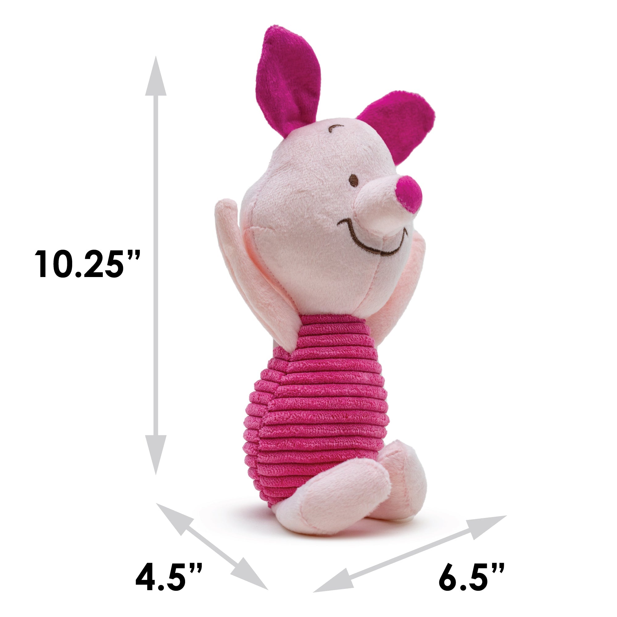 Disney's Piglet Squeaker Plush Dog Toy - Winnie the Pooh Piglet Arms Up