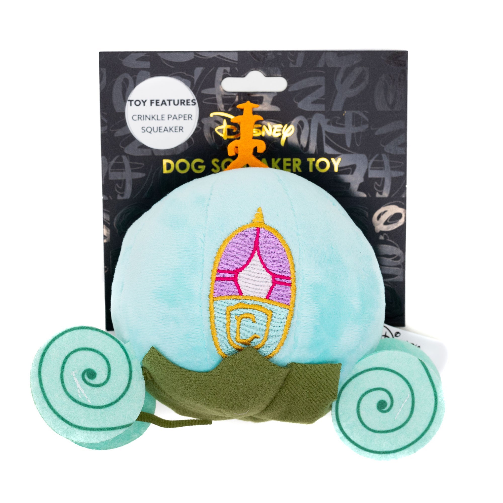Cinderella's Pumpkin Carriage Squeaker Plush Dog Toy - Cinderella Pumpkin Carriage Light Blue