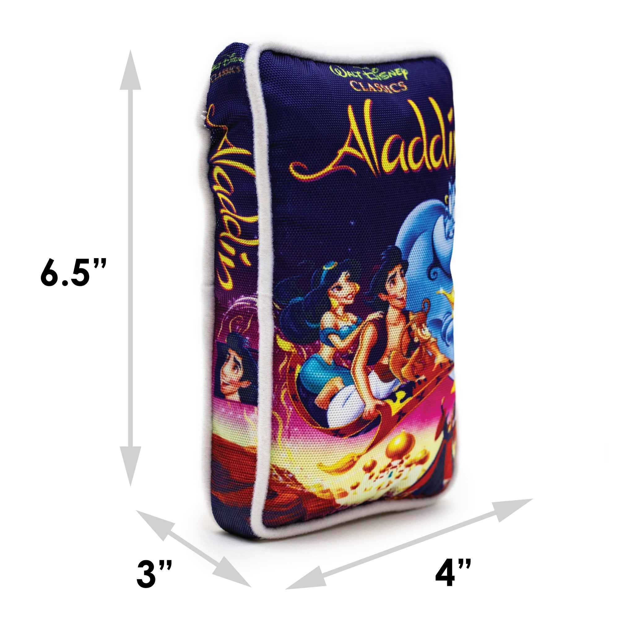 Disney's Aladdin VHS Squeaker Plush Dog Toy - Disney Aladdin VHS Tape Replica