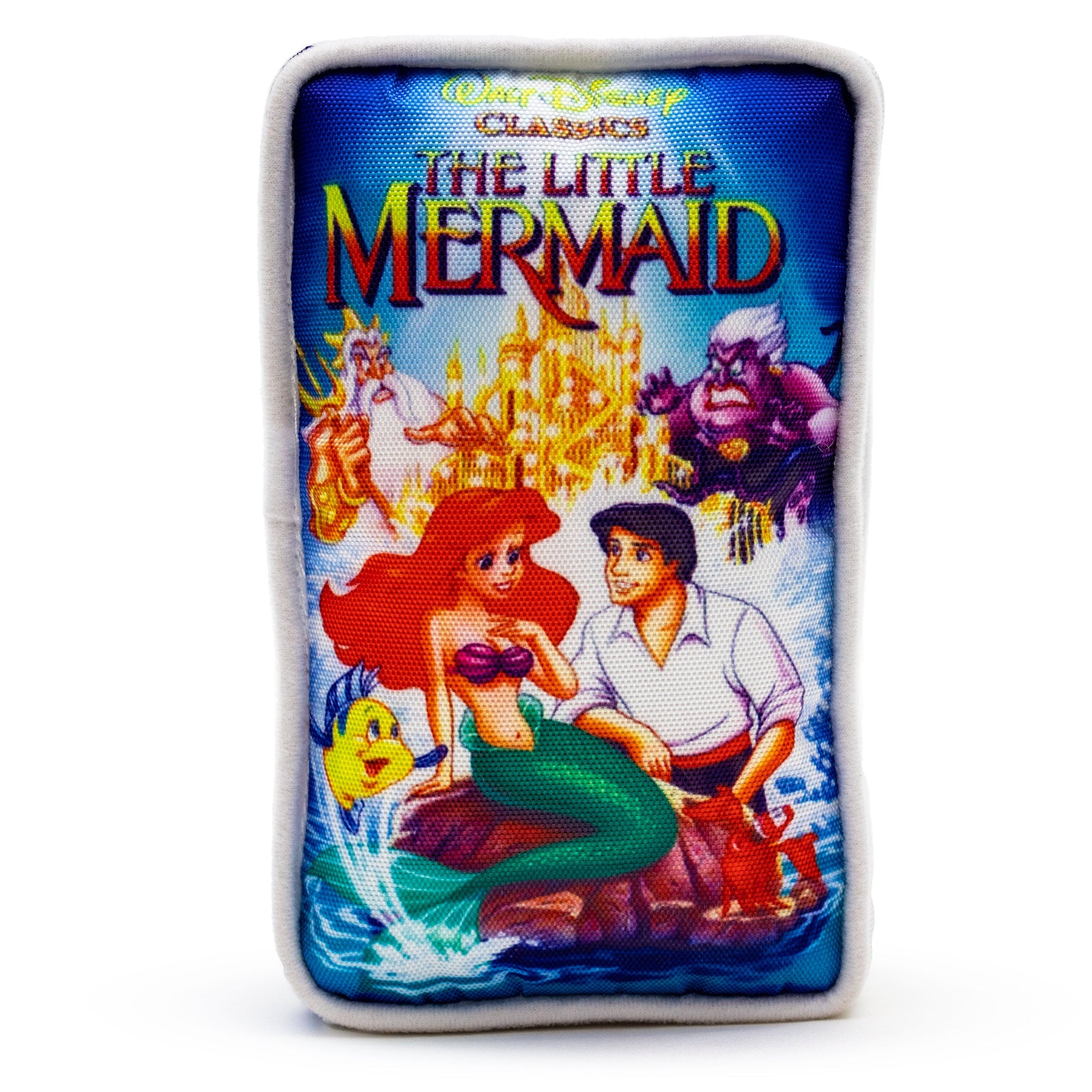 The Little Mermaid VHS Squeaker Plush Dog Toy - Disney The Little Mermaid VHS Tape Replica
