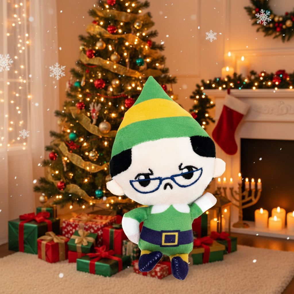 Papa Elf Dog Toy Squeaker Plush - Elf Chibi Papa Elf Full Body Pose