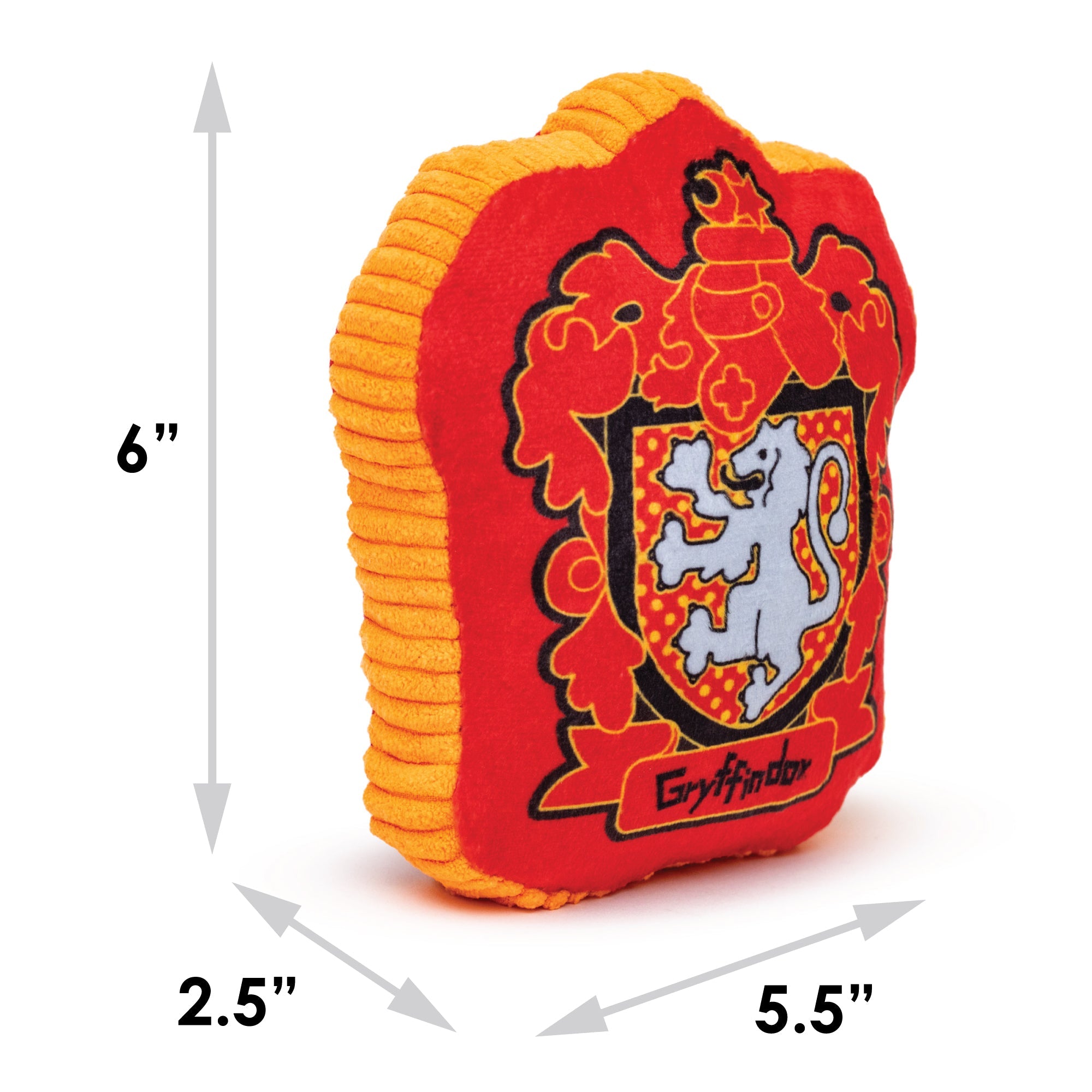 Harry Potter Gryffindor  Dog Toy Squeaker Plush - Harry Potter Gryffindor Lion Charm Crest Red