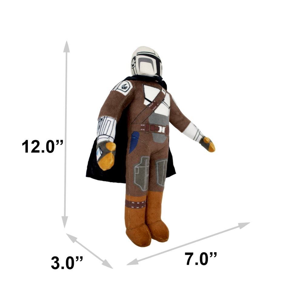 Star Wars Mandalorian Squeaker Plush Dog Toy - Star Wars The Mandalorian Standing Figure Pose