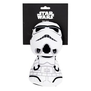 Star Wars stormtrooper plush toy on a white background with 'Star Wars' branding.