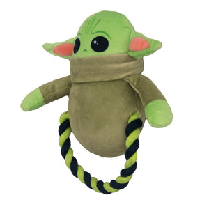 Grogu (Baby Yoda) Plush Rope Toy - Star Wars The Child Plush + Green Black Round Rope