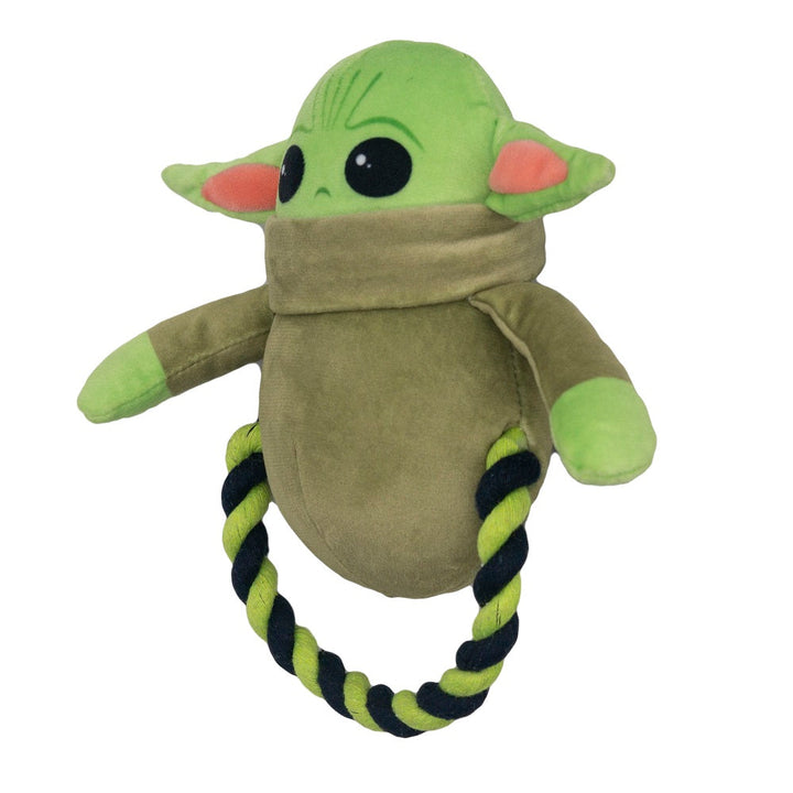 Grogu (Baby Yoda) Plush Rope Toy - Star Wars The Child Plush + Green Black Round Rope