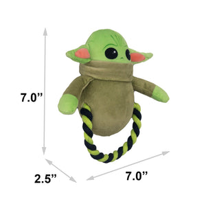 Grogu (Baby Yoda) Plush Rope Toy - Star Wars The Child Plush + Green Black Round Rope