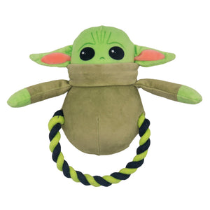Grogu (Baby Yoda) Plush Rope Toy - Star Wars The Child Plush + Green Black Round Rope