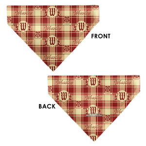 Pet Bandana - Harry Potter WEASLEY Family House Crest Plaid Beige/Burgundy
