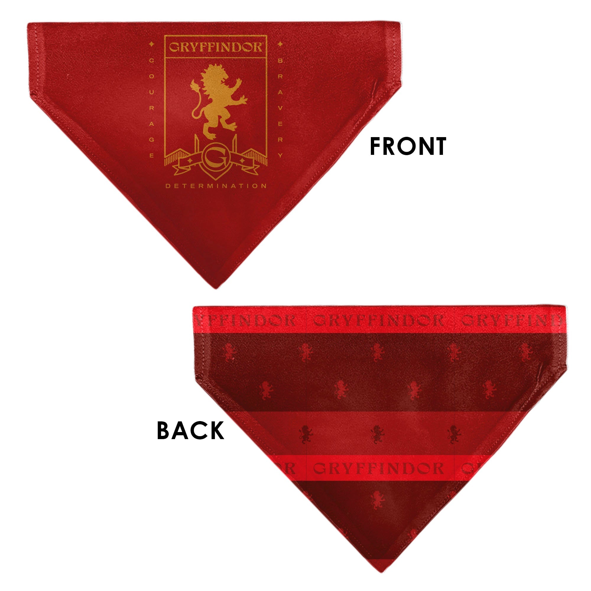 Pet Bandana - Harry Potter GRYFFINDOR Traits Banner and Icons Reds/Yellow