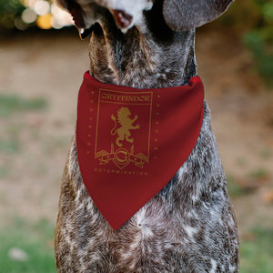 Pet Bandana - Harry Potter GRYFFINDOR Traits Banner and Icons Reds/Yellow