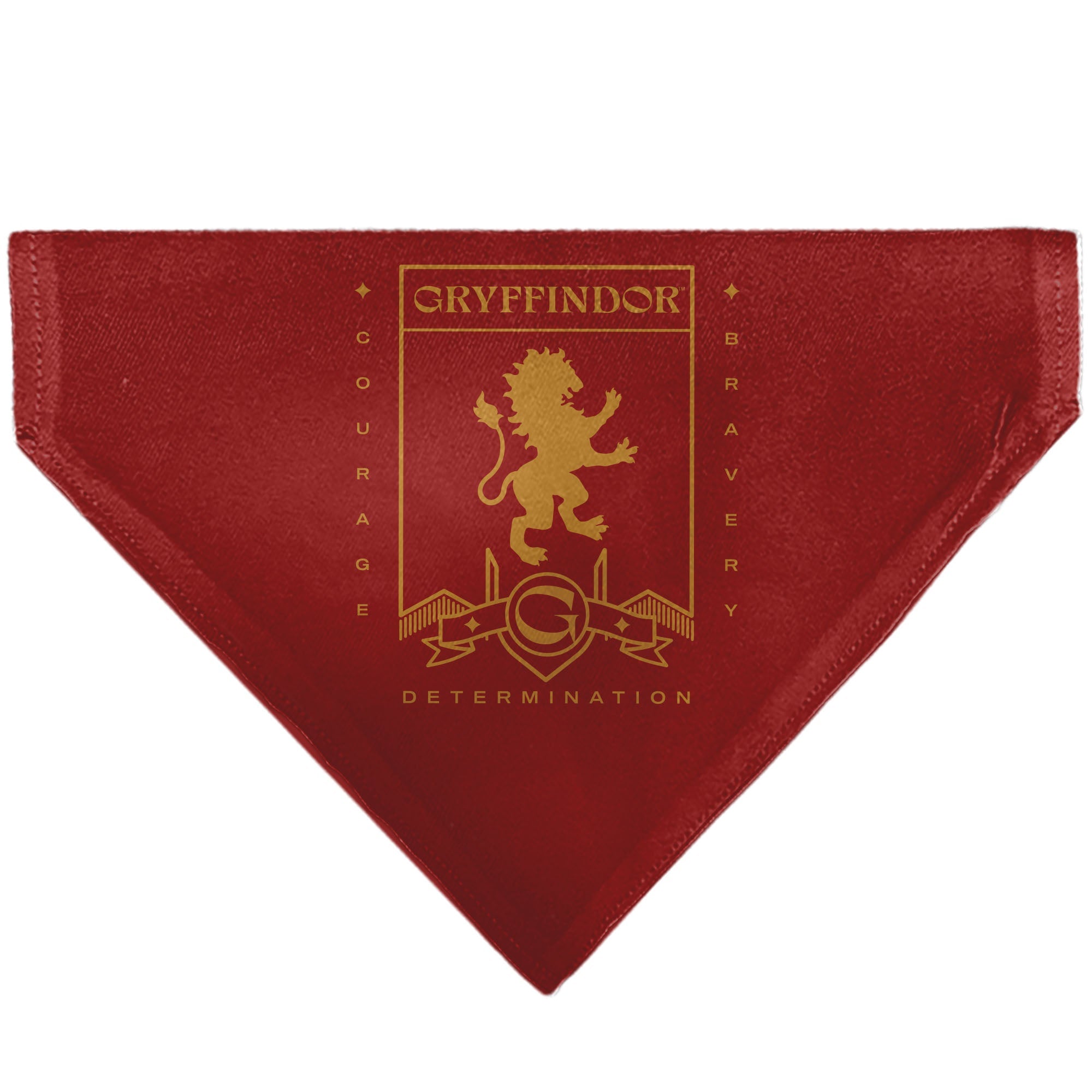 Pet Bandana - Harry Potter GRYFFINDOR Traits Banner and Icons Reds/Yellow