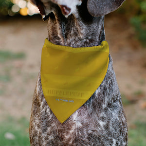 Pet Bandana - Harry Potter HUFFLEPUFF Traits Banner and Icons Yellows/Blue