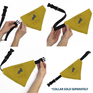 Pet Bandana - Harry Potter HUFFLEPUFF Traits Banner and Icons Yellows/Blue