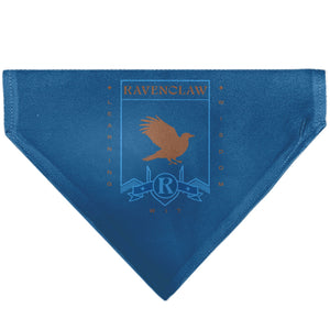Pet Bandana - Harry Potter RAVENCLAW Traits Banner and Icons Blues/Yellow