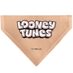 Pet Bandana - LOONEY TUNES Porky Pig Face Close-Up Peach