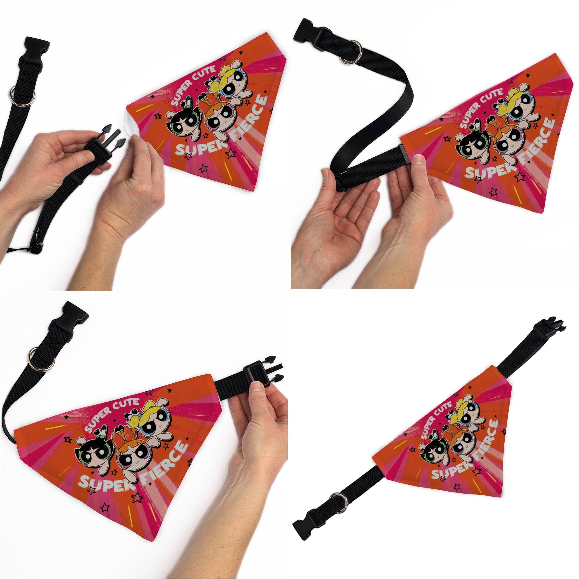 Pet Bandana - Powerpuff Girls SUPER CUTE SUPER FIERCE Group Pose Pinks
