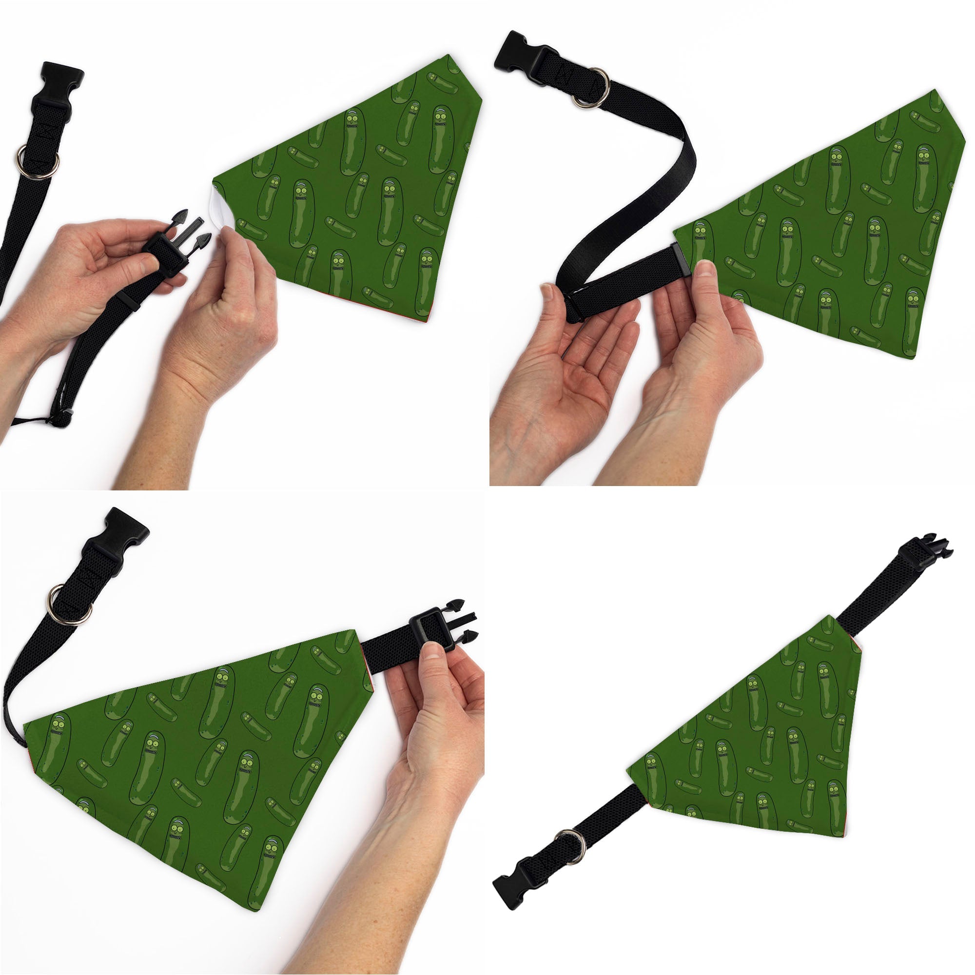 Pet Bandana - Rick and Morty Pickle Rick Pose Scattered Greens