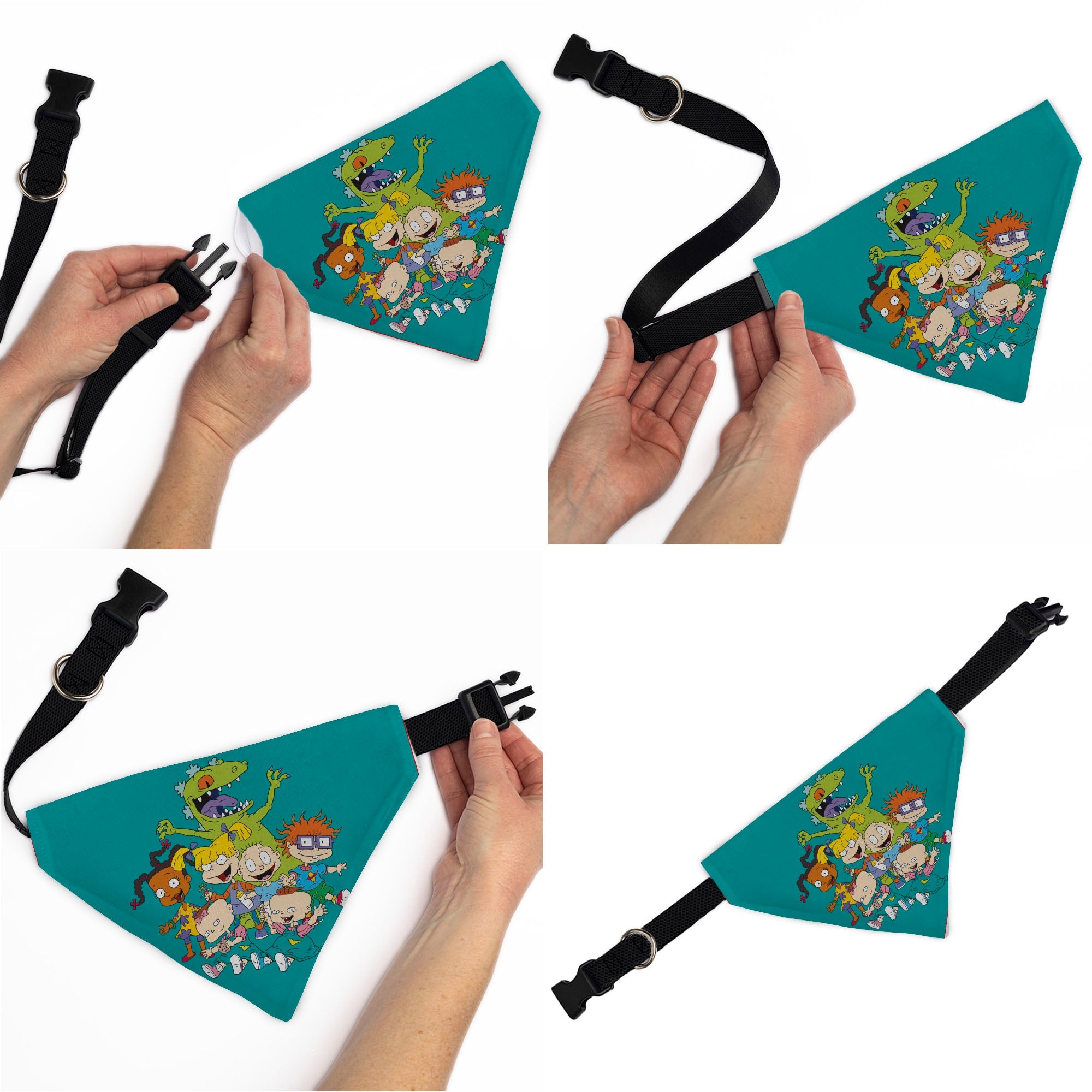 Pet Bandana - Rugrats Kids Group Pose and Title Logo Blue