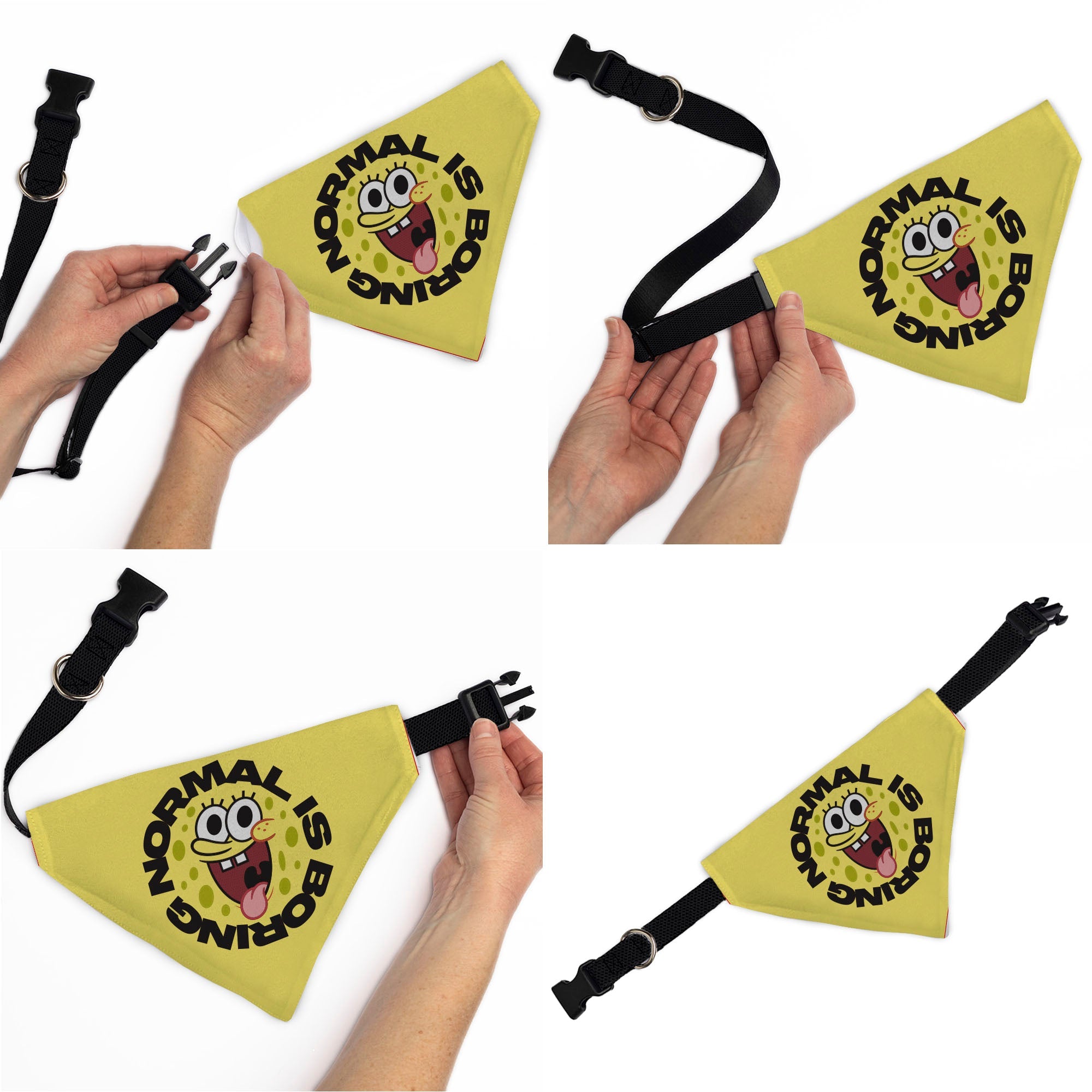 Pet Bandana - SpongeBob SquarePants NORMAL IS BORING Pose Yellows