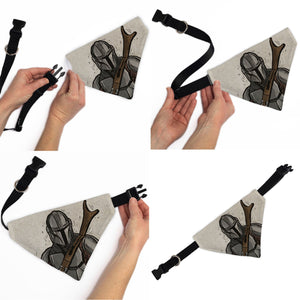 Pet Bandana - Star Wars The Madalorian Impression Painting Beige