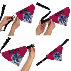 Pet Bandana - Star Wars R2-D2 Text and Pop Art Pose Red/Black/Blue