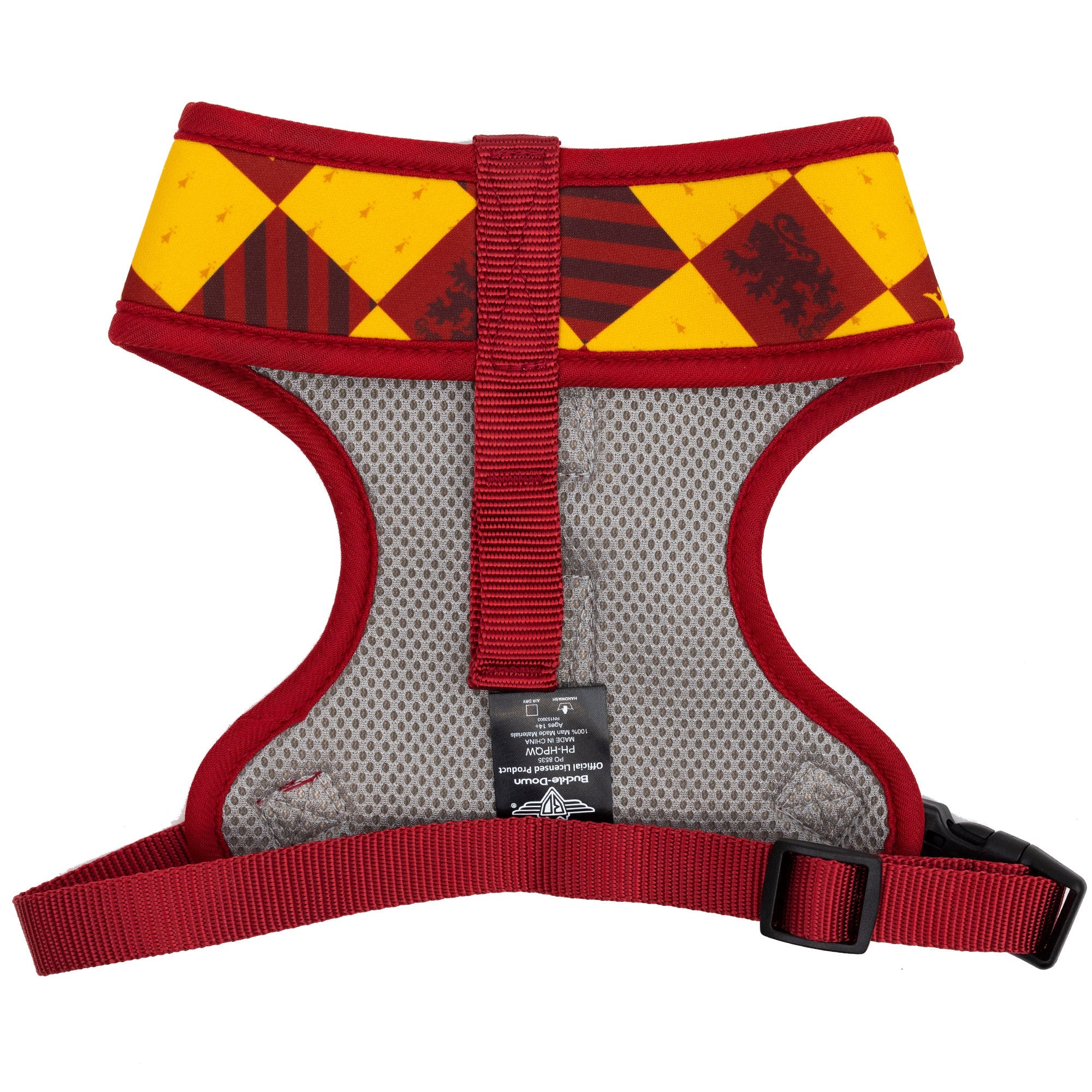 Harry Potter Dog Harness - Gryffindor Checker Burgundy/Yellow