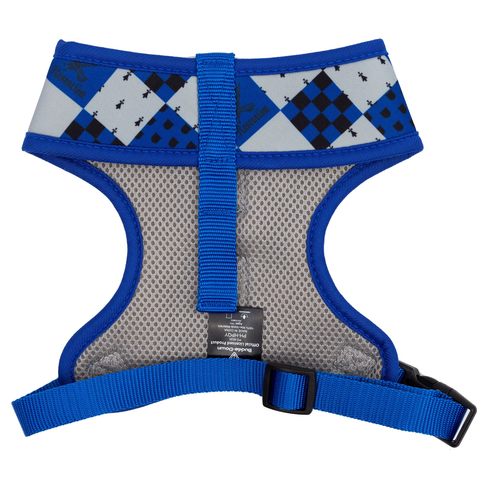 Harry Potter Dog Harness - Ravenclaw Checker Blue/Gray