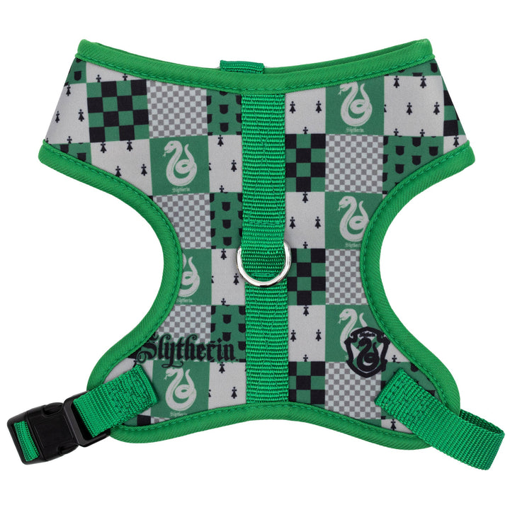 Harry Potter Dog Harness -  Slytherin Checker Green/Gray
