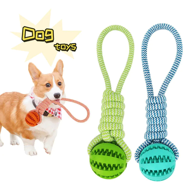Interactive Rubber Dog Toys with Treat Leaking Balls