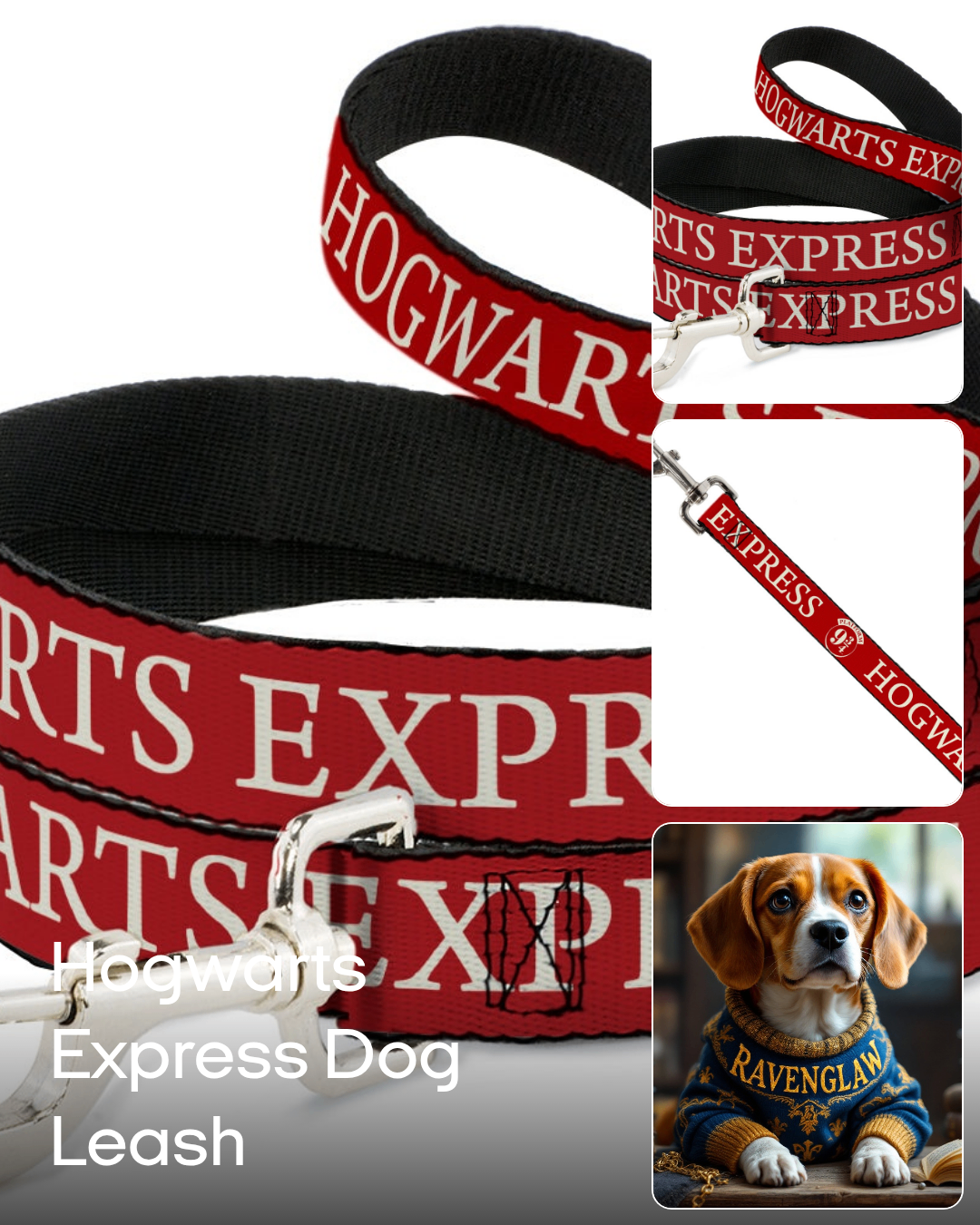 Dog Leash - HOGWARTS EXPRESS 9¾ Red/White | Harry Potter Collection |